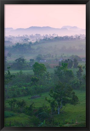 Framed Limestone hill, farmland, Vinales Valley, UNESCO World Heritage site, Cuba Print