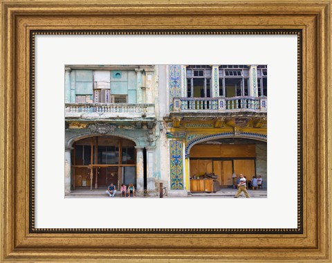 Framed Old building in the historic center, Havana, Cuba Print