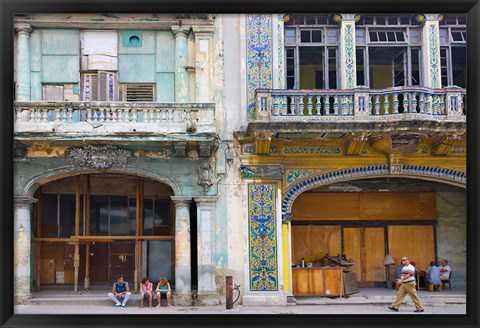 Framed Old building in the historic center, Havana, Cuba Print