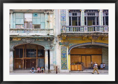 Framed Old building in the historic center, Havana, Cuba Print