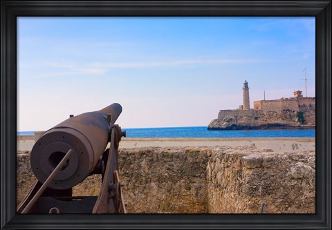 Framed Seawall, El Morro Fort, Fortification, Havana, UNESCO World Heritage site, Cuba Print