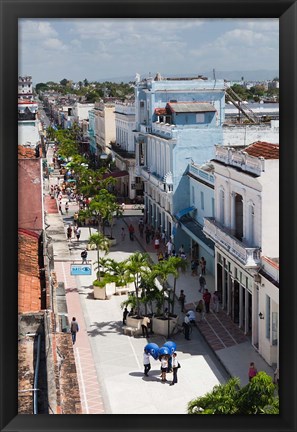 Framed Cuba, Cienfuegos, Avenida 54, pedestrian street Print