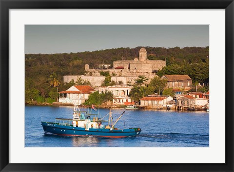 Framed Cuba, Cienfuegos, Bahia de Cienfuegos Fishing boat Print