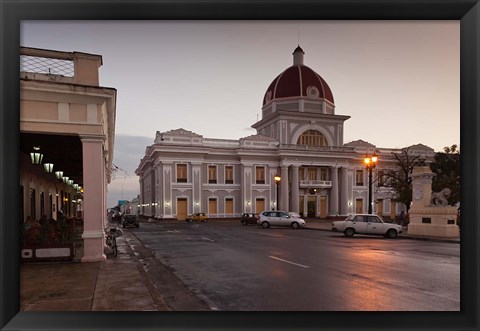 Framed Cuba, Cienfuegos, Palacio de Gobierno, Dusk Print