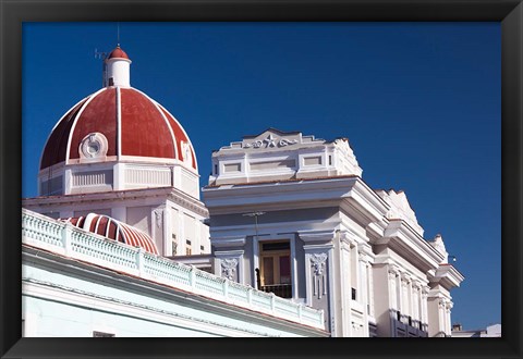 Framed Cuba, Cienfuegos, town buildings Print