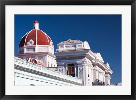 Framed Cuba, Cienfuegos, town buildings Print