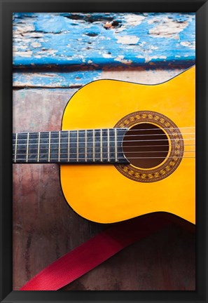 Framed Cuba, Sancti Spiritus, Trinidad, Cuban guitar Print