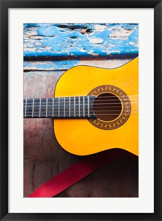 Framed Cuba, Sancti Spiritus, Trinidad, Cuban guitar Print