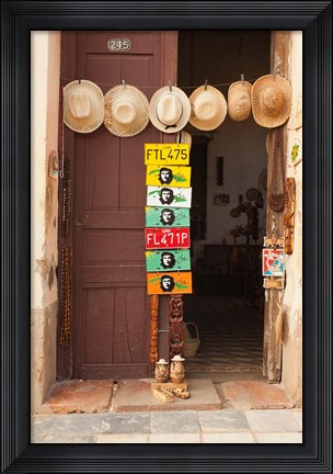 Framed Cuba, Sancti Spiritus, Trinidad, Cuban straw hats Print
