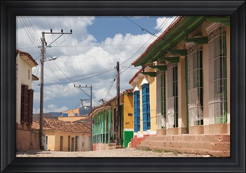 Framed Cuba, Sancti Spiritus, Trinidad, street view Print