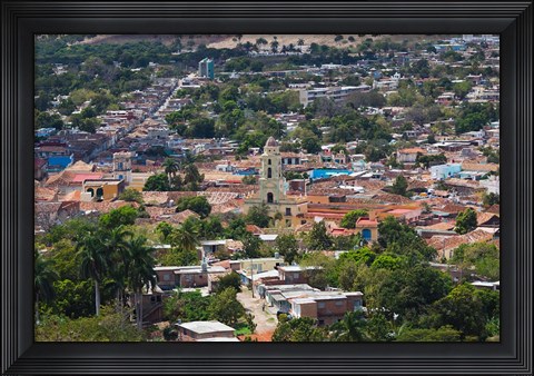 Framed Cuba, Sancti Spiritus, Trinidad, Aerial view of town Print