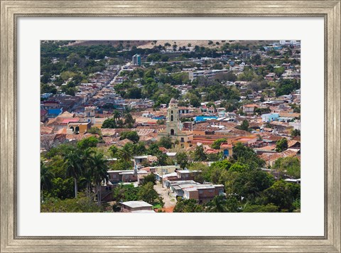 Framed Cuba, Sancti Spiritus, Trinidad, Aerial view of town Print