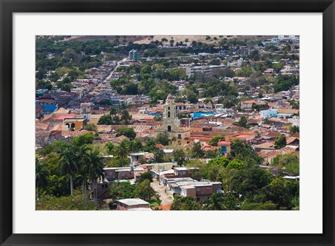 Framed Cuba, Sancti Spiritus, Trinidad, Aerial view of town Print