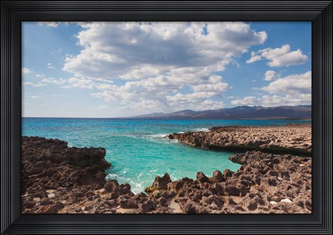 Framed Cuba, Trinidad, Playa Ancon beach, ocean cove Print