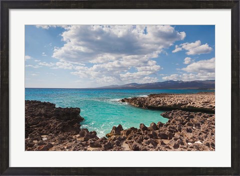 Framed Cuba, Trinidad, Playa Ancon beach, ocean cove Print