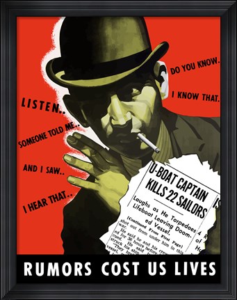 Framed Rumors Cost Us Lives Print