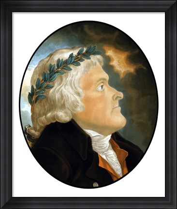 Framed Digitally Restored Vector Artwork of Thomas Jefferson (color) Print