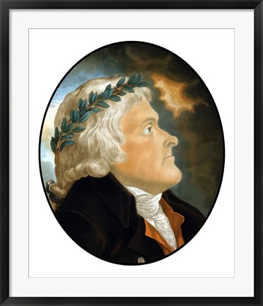 Framed Digitally Restored Vector Artwork of Thomas Jefferson (color) Print