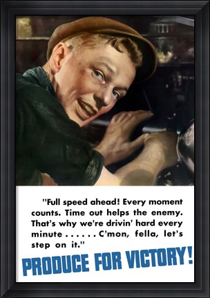 Framed Produce for Victory - Full Speed Ahead Print