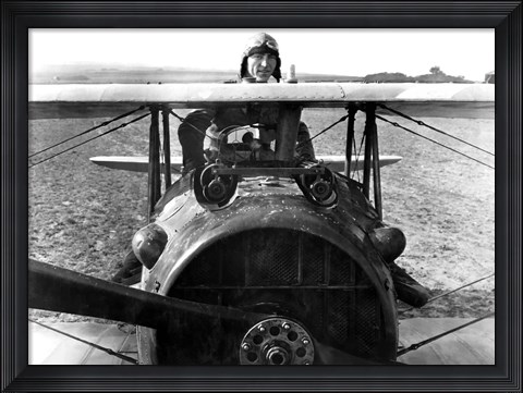 Framed World War One pilot, Eddie Rickenbacker Print