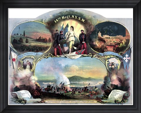 Framed 14th Regiment New York State Militia Print