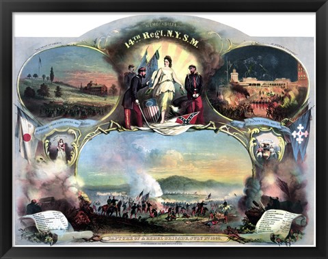 Framed 14th Regiment New York State Militia Print