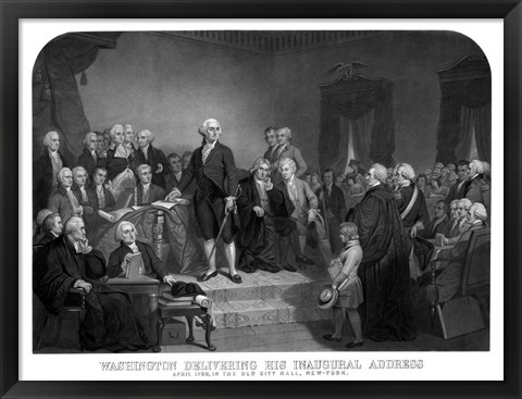 Framed President George Washington&#39; Inaugural Address Print