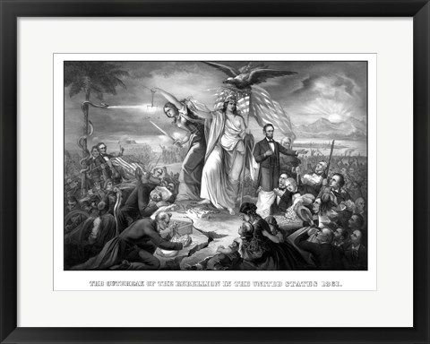 Framed Lady Liberty During the Outbreak of War Print