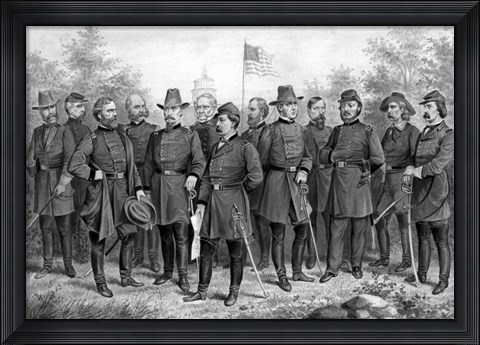 Framed Famous Union Generals of the Civil War Print