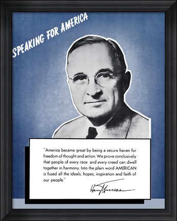 Framed Speaking for America - Harry Truman Print