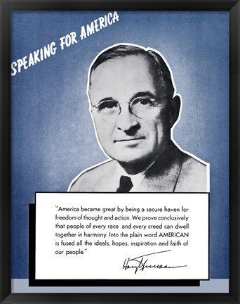 Framed Speaking for America - Harry Truman Print