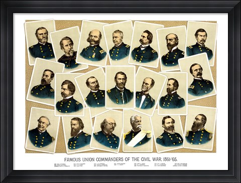 Framed Famous Union Commanders Print