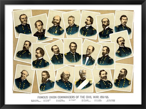 Framed Famous Union Commanders Print