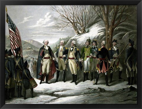 Framed General George Washington and his Military Commanders Print