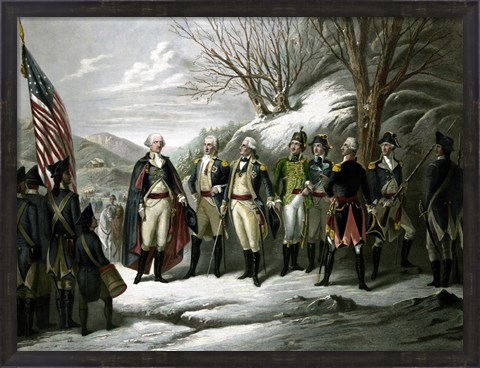 Framed General George Washington and his Military Commanders Print