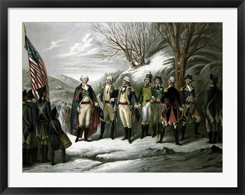 Framed General George Washington and his Military Commanders Print