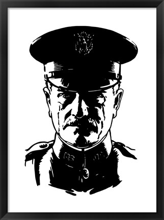 Framed General John J Pershing Print