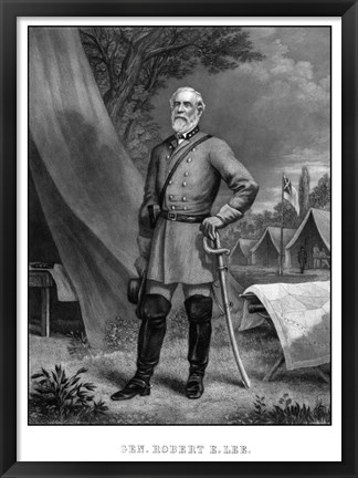 Framed General Robert E Lee Print