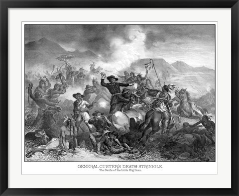 Framed Battle of Little Bighorn Print