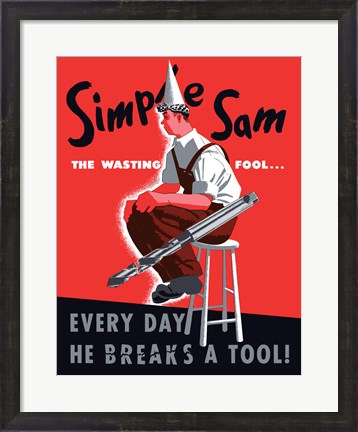 Framed Simple Sam the Wasting Fool Print