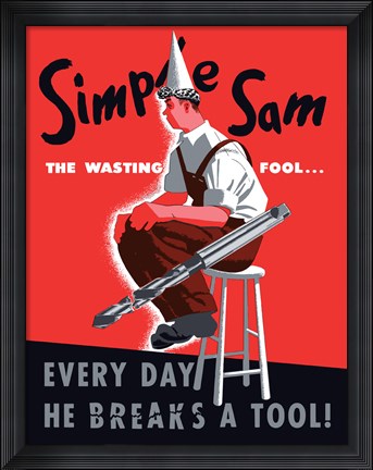 Framed Simple Sam the Wasting Fool Print