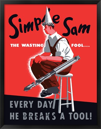 Framed Simple Sam the Wasting Fool Print