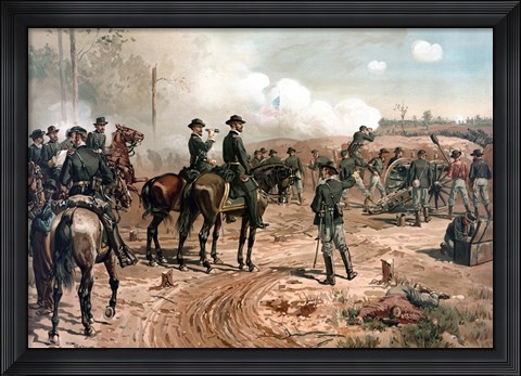Framed General Sherman on Horseback Print