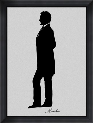 Framed Silhouette of President Abraham Lincoln with Signature Print