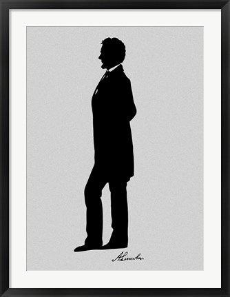 Framed Silhouette of President Abraham Lincoln with Signature Print