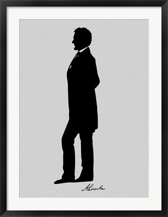 Framed Silhouette of President Abraham Lincoln with Signature Print