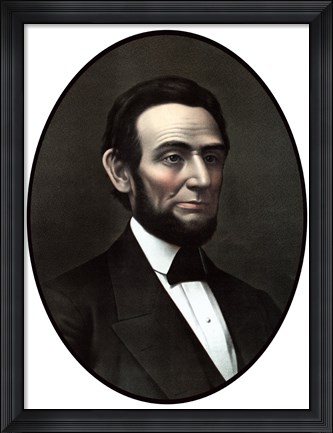 Framed Vintage Civil War Era Artwork of President Abraham Lincoln Print