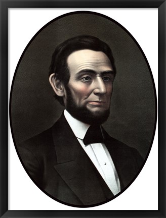 Framed Vintage Civil War Era Artwork of President Abraham Lincoln Print