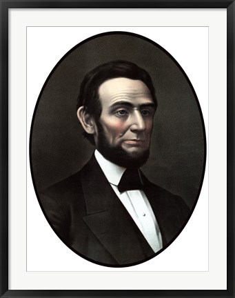 Framed Vintage Civil War Era Artwork of President Abraham Lincoln Print