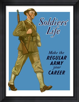 Framed Soldiers&#39; Life Print